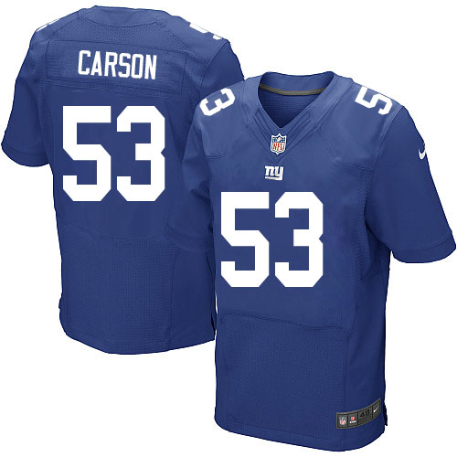 Men's Elite Harry Carson Nike Jersey Royal Blue Home - #53 NFL New York Giants